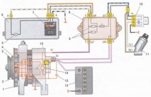 Электросхема ВАЗ-2109 инжектор