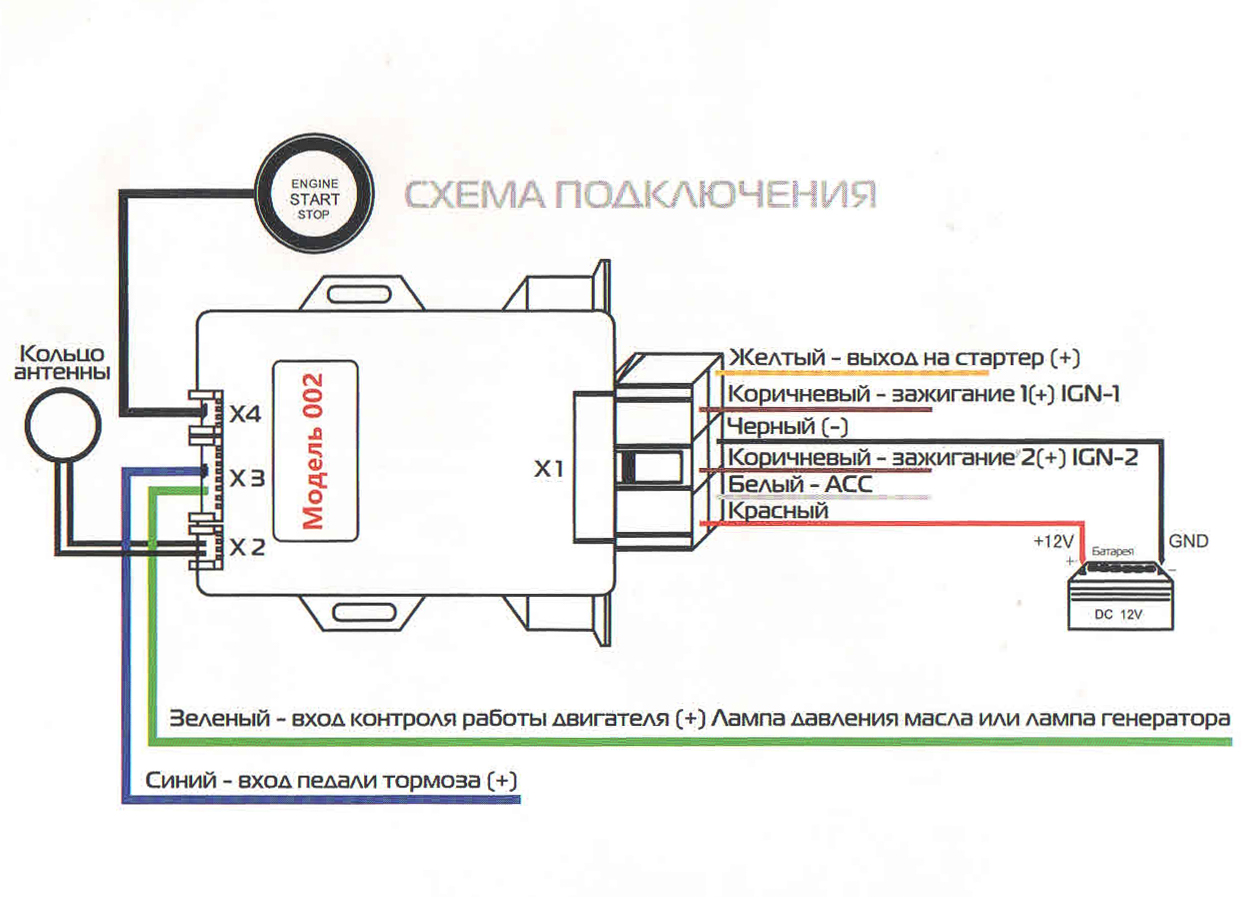 Схема подключения старт стоп